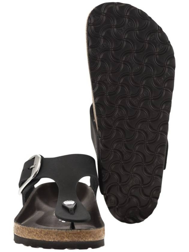 Gizeh Big Buckle Natural Leather Flip Flop Black - BIRKENSTOCK - BALAAN 6