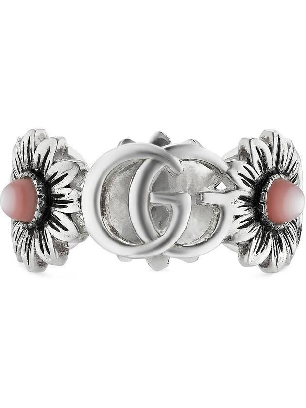 Double G Flower Ring Silver Pink - GUCCI - BALAAN 1