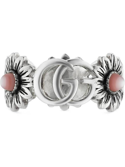 Double G Flower Ring Silver Pink - GUCCI - BALAAN 1