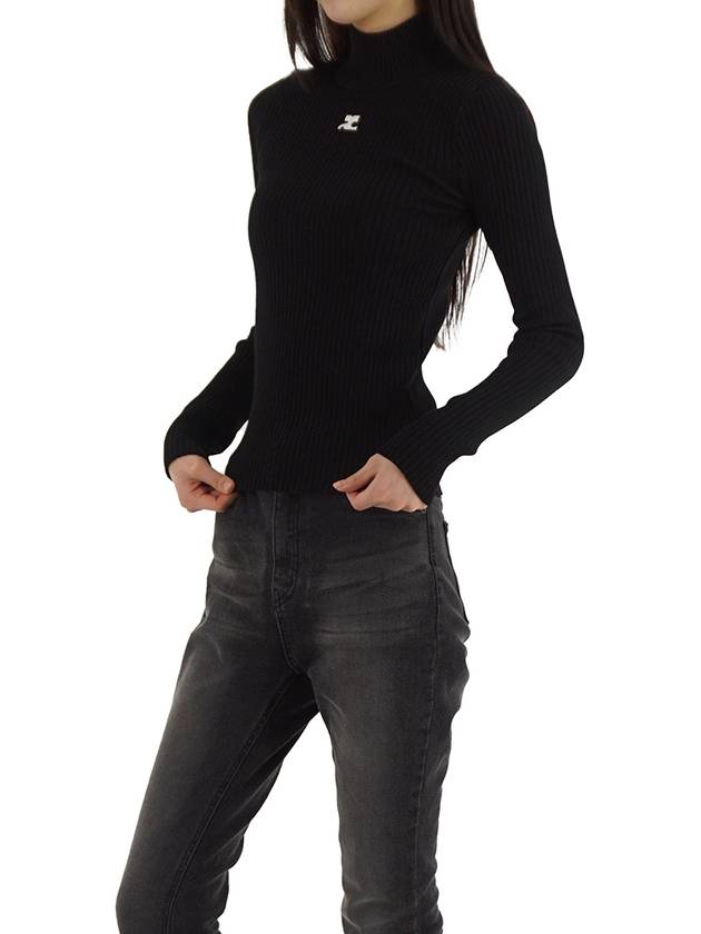 Mockneck Rib Knit Top Black - COURREGES - BALAAN 5