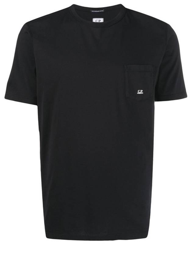 Mini Logo Print Short Sleeve T-Shirt Black - CP COMPANY - BALAAN 1