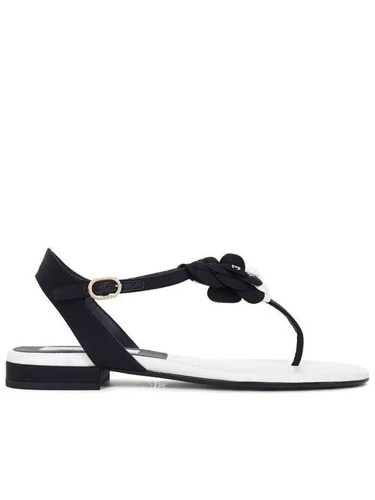 Camellia Flip Flop Sandals White Black G39057 X56511 K4296 - CHANEL - BALAAN 2