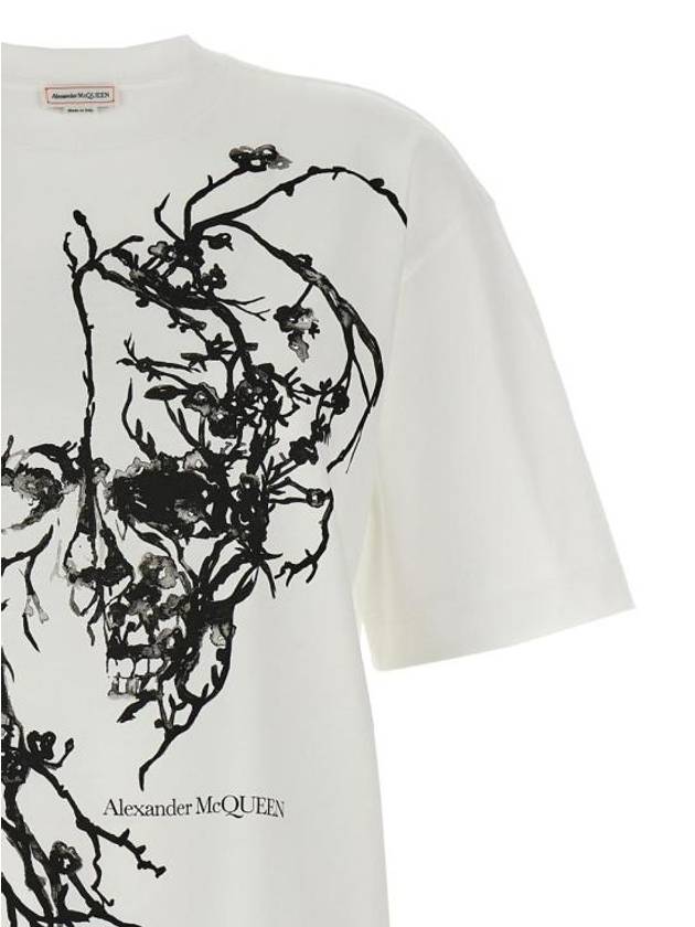 Skull Graphic Print Short Sleeve T-Shirt White - ALEXANDER MCQUEEN - BALAAN 4