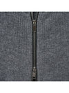 High neck zip up knit jacket gray - NOIRER - BALAAN 7