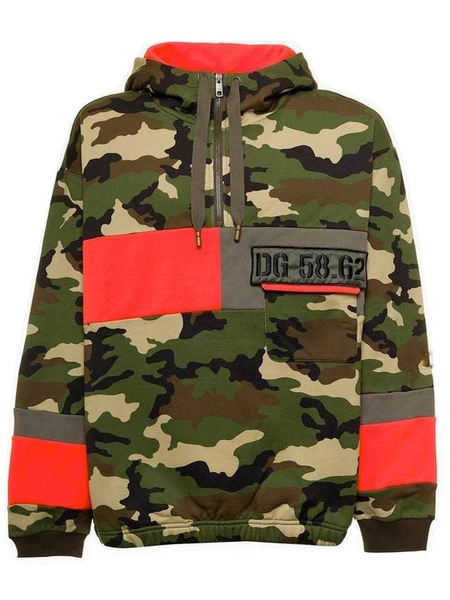 Men's Camouflage Print Hooded Green - DOLCE&GABBANA - BALAAN 1