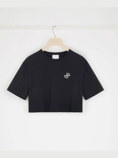 Logo Crop Cotton Short Sleeve T-Shirt Black - PATOU - BALAAN 2