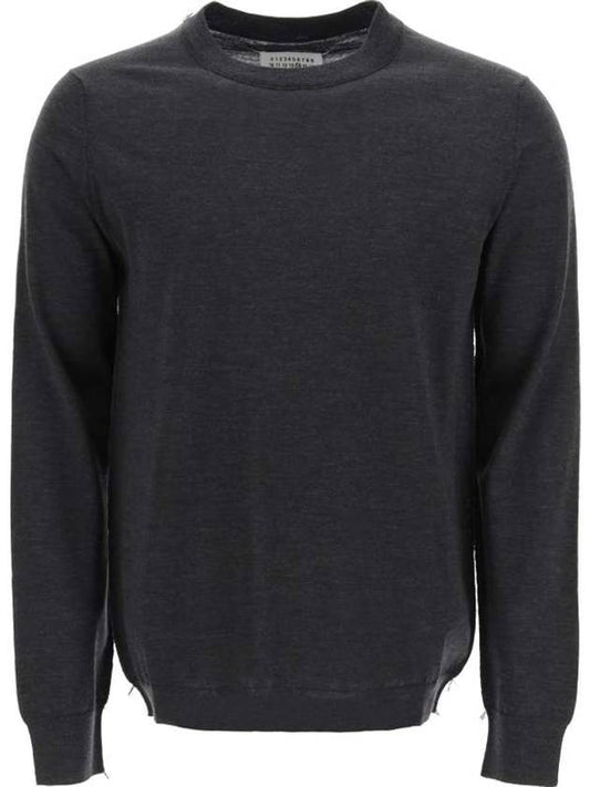 Men's Back Stitch Wool Knit Top Grey - MAISON MARGIELA - BALAAN 1