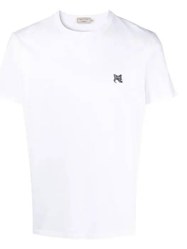 Grey Fox Head Patch Classic Short Sleeve T-Shirt White - MAISON KITSUNE - BALAAN 6