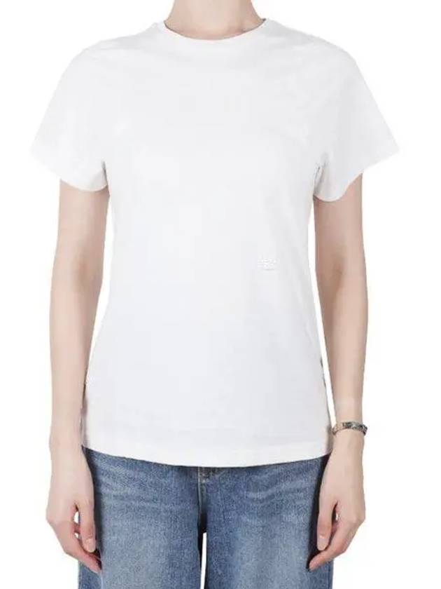 Embroidered Logo Cotton Short Sleeve T-Shirt White - TOTEME - BALAAN 2