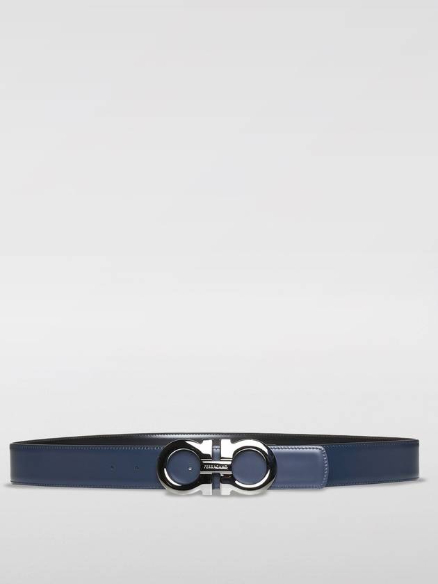 Gancini Reversible Leather Belt Navy Black - SALVATORE FERRAGAMO - BALAAN 3