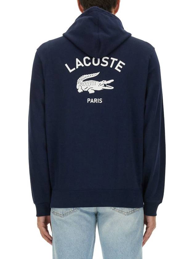 Print Hoodie Navy Blue - LACOSTE - BALAAN 4