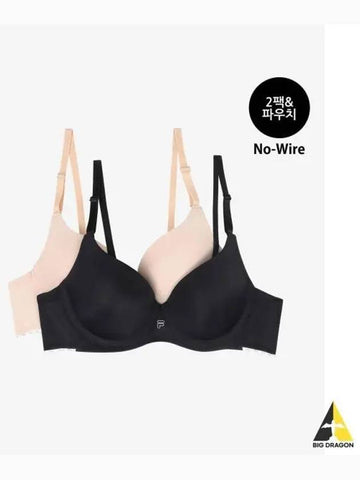 UNDERWEAR Essential No Wire Bra 2 Pack FI4BAE2492FBLK - FILA - BALAAN 1