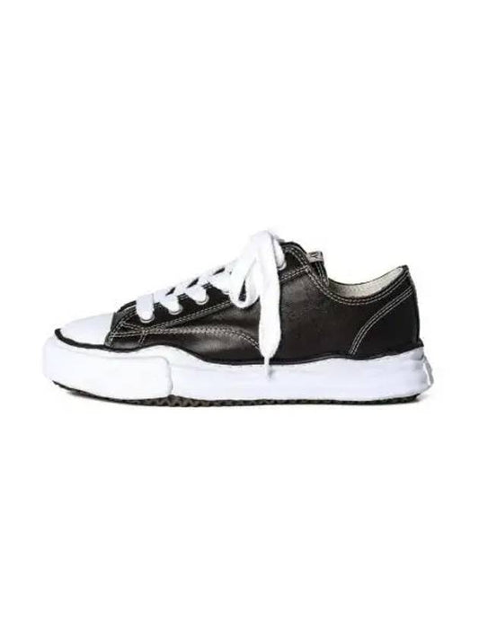 IDomestic shippingI 24 A06FW736 BLACK Peterson OG sole leather low sneakers kr 218283 - MIHARA YASUHIRO - BALAAN 1