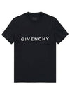 Archetype Logo Print Slim Fit Cotton Short Sleeve T-Shirt Black - GIVENCHY - BALAAN 5