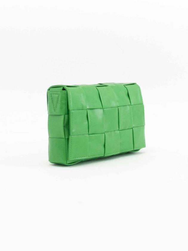 Cassette Small Leather Cross Bag Green - BOTTEGA VENETA - BALAAN 4