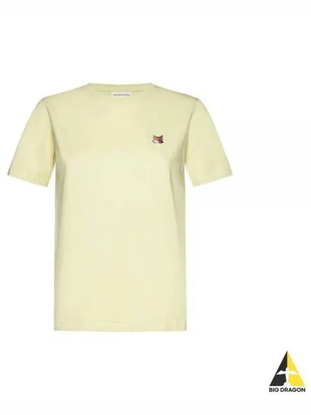 Fox Head Patch Regular Short Sleeve T-Shirt Chalk Yellow - MAISON KITSUNE - BALAAN 2