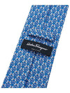 Ferragamo Men's Hoopoe Print Silk Tie 35 0813 BLUE LOGHI ARANCIO 0757904 - SALVATORE FERRAGAMO - BALAAN 8