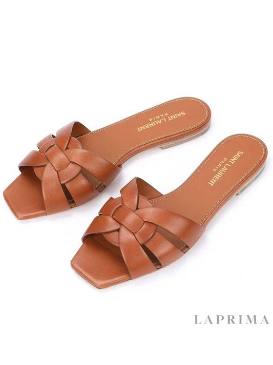 Metal Free Tanning Slide Mule Brown - SAINT LAURENT - BALAAN 2