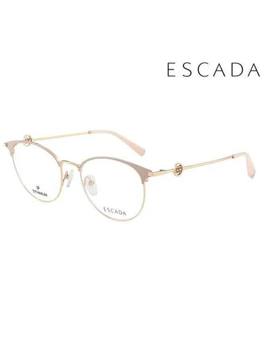 Glasses Frame VES C72F 52001A Round Titanium Men Women - ESCADA - BALAAN 1