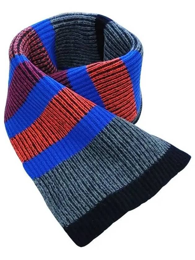 Striped Wool Muffler Blue Red - PAUL SMITH - BALAAN 2