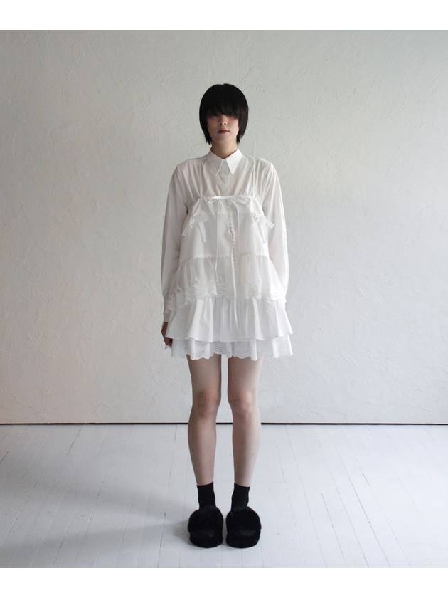 Ruffle Shirt Mini Dress WHITE Women s - RUBATI - BALAAN 9