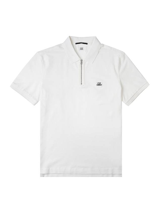 Logo Patch Polo Shirt White - CP COMPANY - BALAAN 2