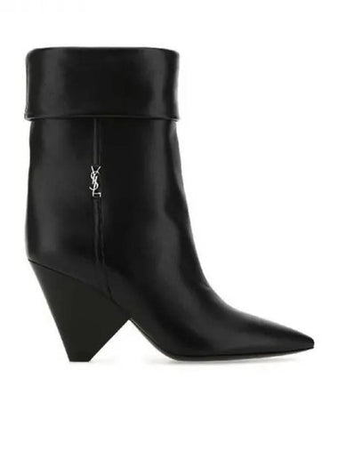 Monogram detail folded leather Nikki boots - SAINT LAURENT - BALAAN 1