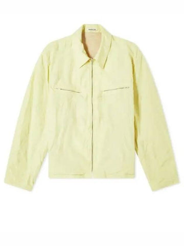 24 HIGH COUNT WOOL POPLIN BLOUSON TOP YELLOW A24SB01WP - AURALEE - BALAAN 1