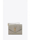 Cassandre Quilted Leather Clutch Bag Brunn Metallized - SAINT LAURENT - BALAAN 2