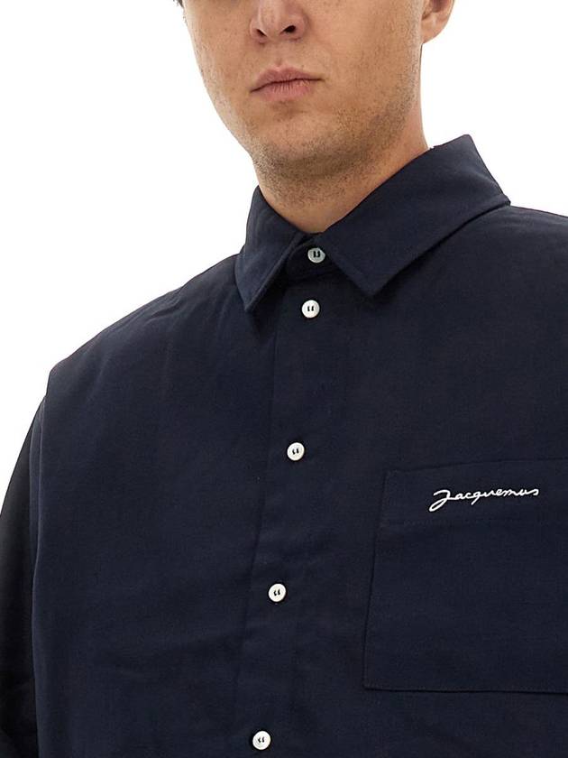 La Chemise Boulanger Viscose Long Sleeve Shirt Navy - JACQUEMUS - BALAAN 5