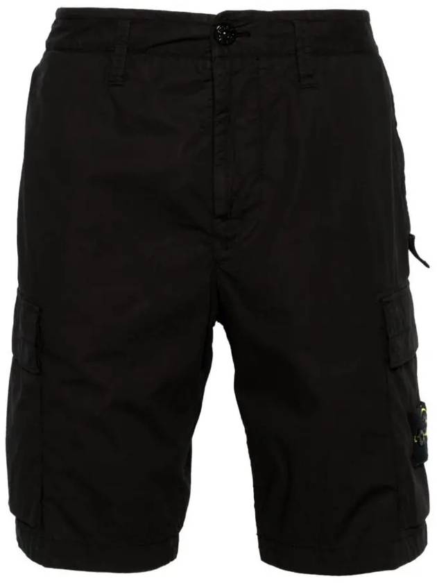 Light Stretch Cotton Bermuda Shorts Black - STONE ISLAND - BALAAN 2