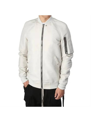 Ragler Flight Zip-Up Bomber Jacket White - RICK OWENS - BALAAN 1