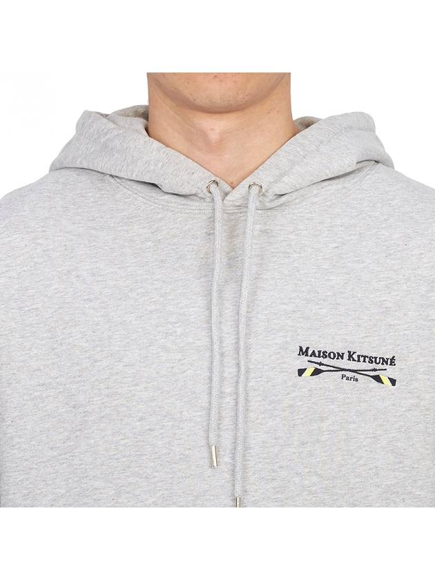 Oars Regular Hoodie Light Grey Melange - MAISON KITSUNE - BALAAN 7