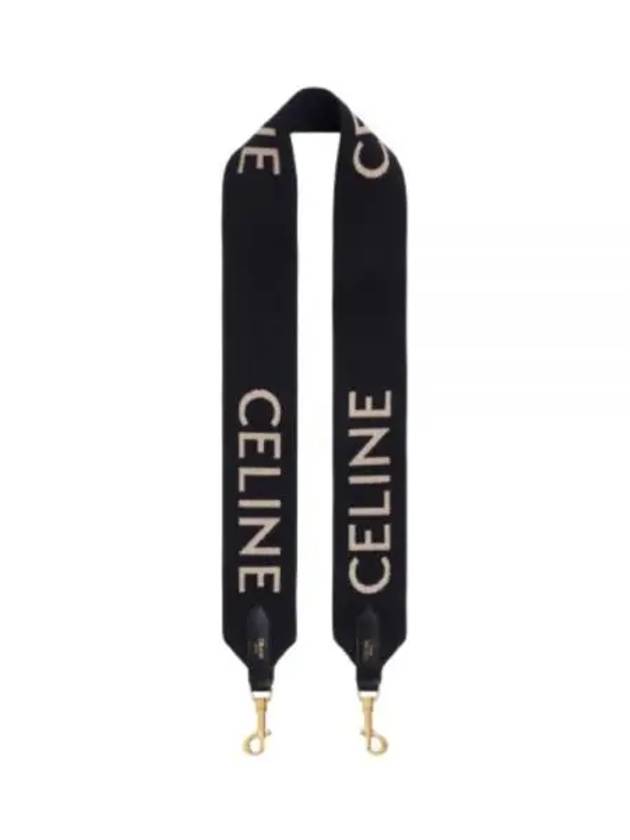 Jacquard Wool Long Strap Black - CELINE - BALAAN 2