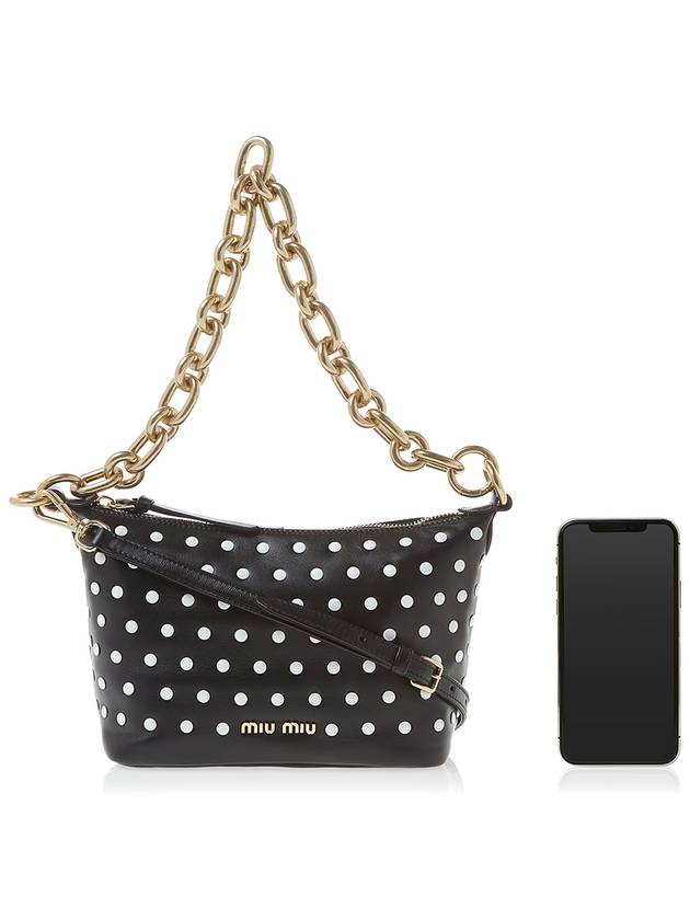 Spirit Studded Shoulder Bag Black - MIU MIU - BALAAN 7