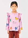 Wonder Horse All over Ruffle Long Sleeve T Shirt B224AC053 Italian Kids - BOBO CHOSES - BALAAN 1