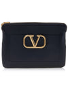 V Logo Clutch Bag Black - VALENTINO - BALAAN 2