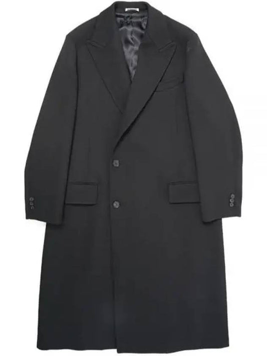 DOUBLE CLOTH HARD TWIST CARSEY CHESTERFIELD COAT Black A23AC01KW - AURALEE - BALAAN 1