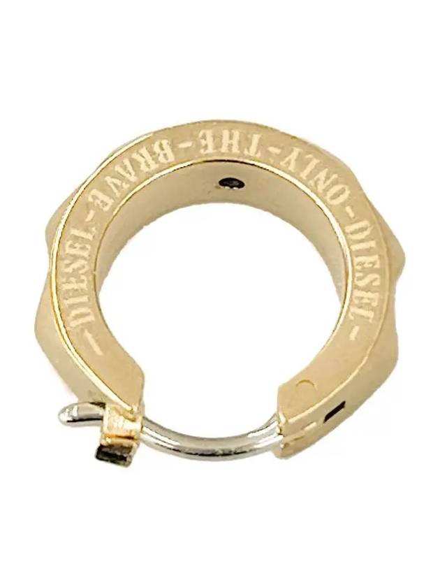 Stainless Steel Hoop Earring Gold - DIESEL - BALAAN 2