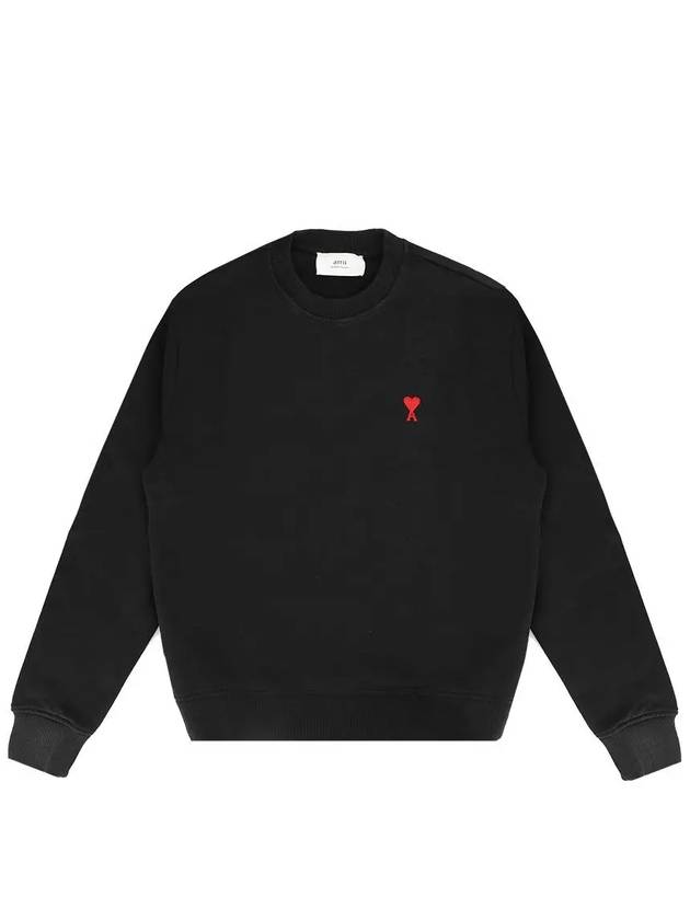 Small Heart Logo Sweatshirt Black - AMI - BALAAN 2