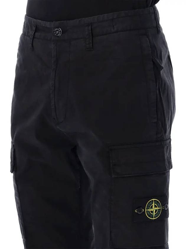 Supima Cotton Twill Stretch TC Straight Pants Black - STONE ISLAND - BALAAN 4