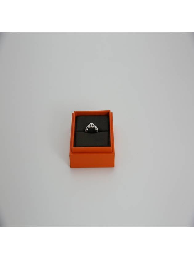 Small Chaine D'Ancre Enchainee Ring Silver - HERMES - BALAAN 4