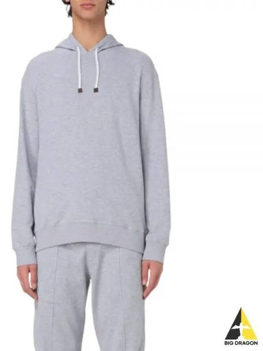 Doughstring Cotton Blend Hoodie Grey - BRUNELLO CUCINELLI - BALAAN 2