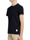 Men's Center Back Striped Short Sleeve T-Shirt Navy - THOM BROWNE - BALAAN 5