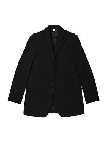 Waist Wool Tailor Jacket Black - BURBERRY - BALAAN 1