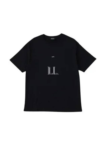 Men's Kyle Logo Print Cotton Jersey Short Sleeve T-Shirt  Black - A.P.C. - BALAAN 2