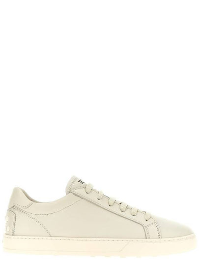 Men's Lace Up Leather Low Top Sneakers Milk White - TOD'S - BALAAN 2