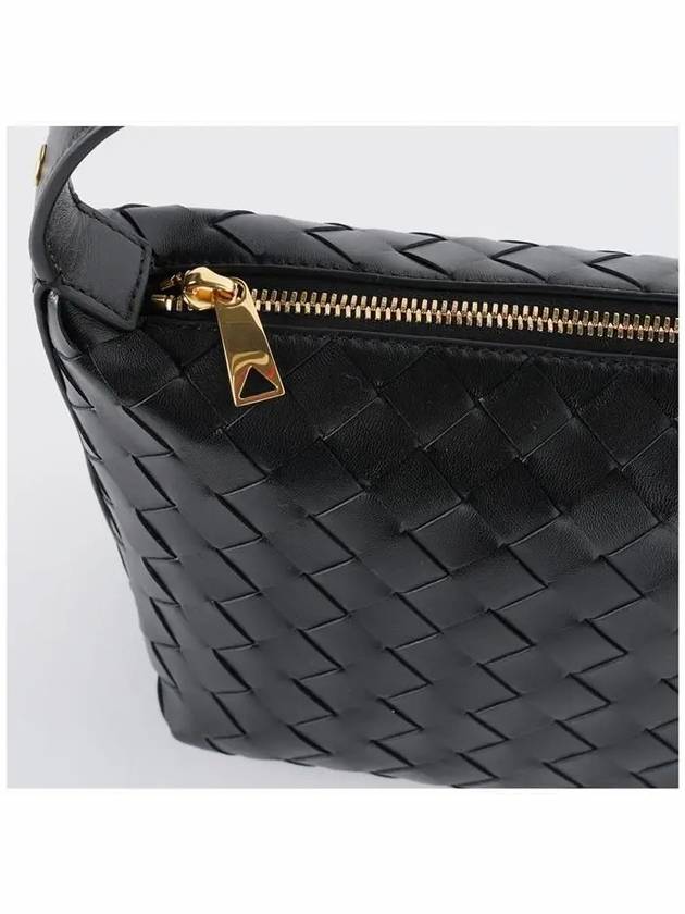 Intrecciato Small Leather Shoulder Bag Black - BOTTEGA VENETA - BALAAN 5