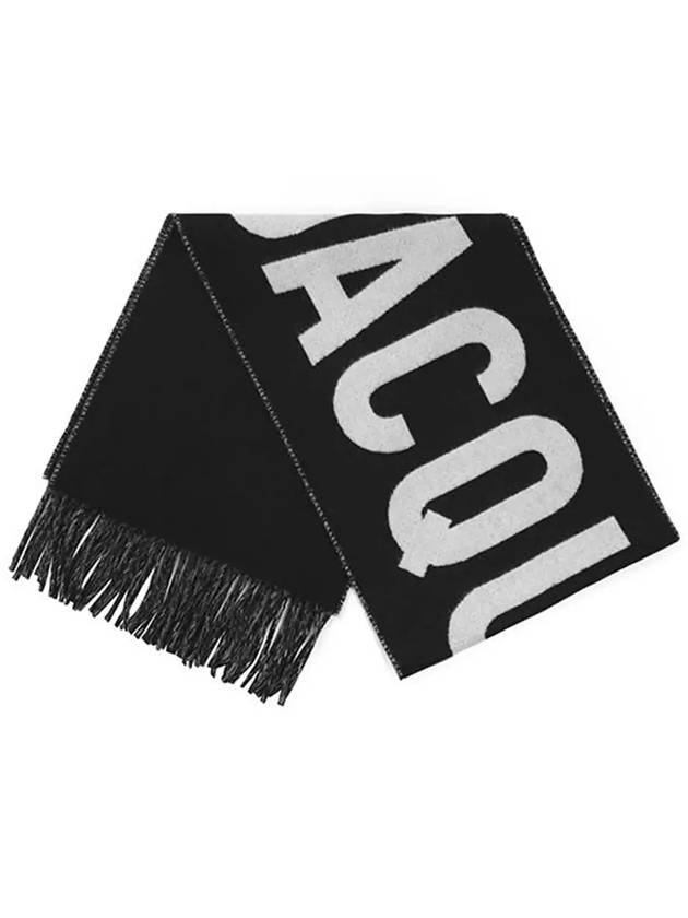 Lecharpe Fringe Logo Virgin Wool Muffler Black - JACQUEMUS - BALAAN 6