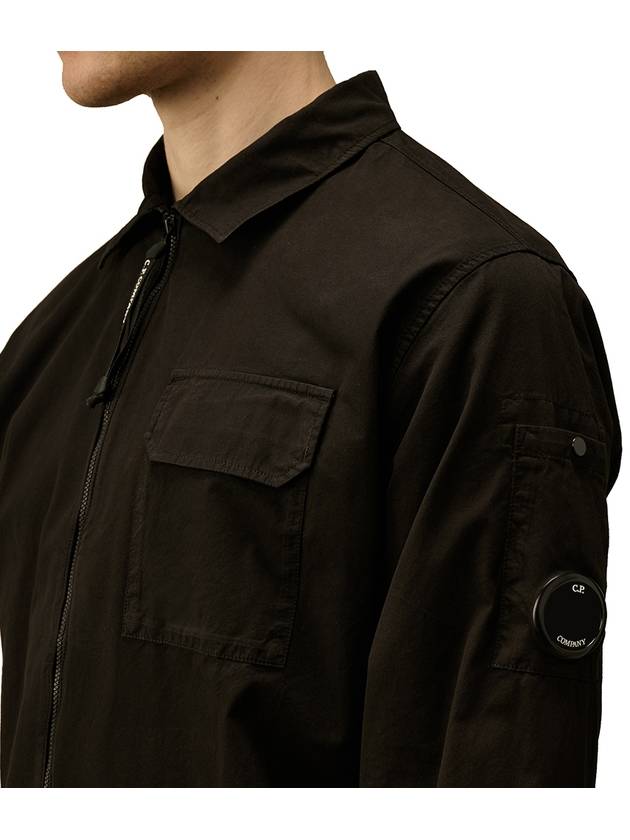 Full Zip Over Long Sleeve Shirt Black - CP COMPANY - BALAAN 5